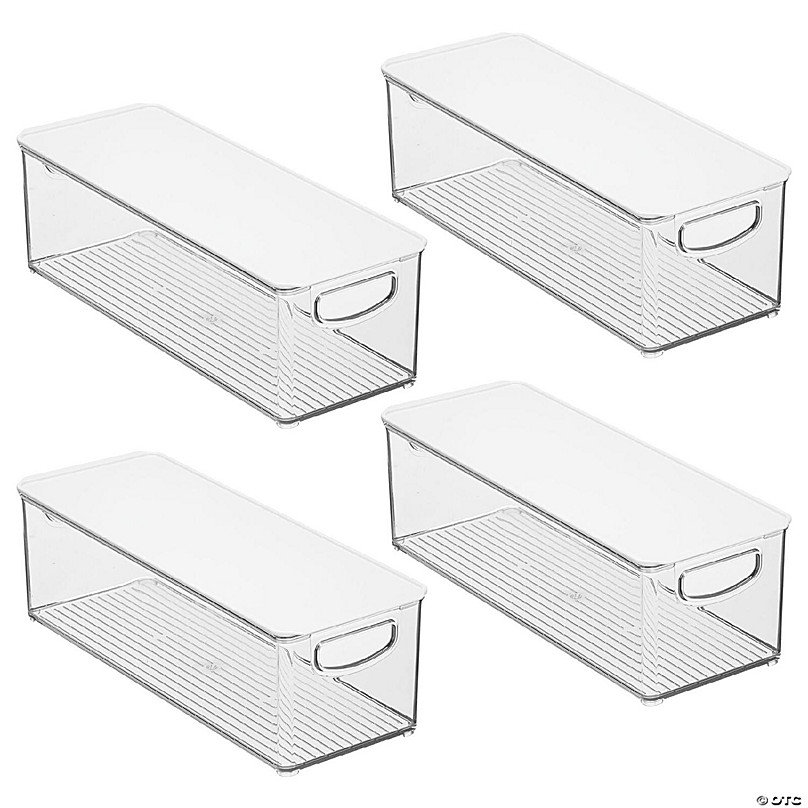 https://s7.orientaltrading.com/is/image/OrientalTrading/FXBanner_808/mdesign-slim-plastic-kitchen-storage-bin-box-lid-handles-4-pack-clear-white~14366934.jpg