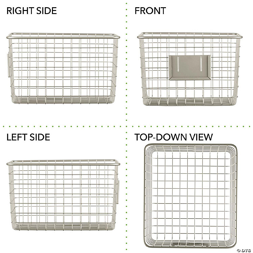 MDesign Small Metal Wire Organizer Basket for Kitchen, Pack