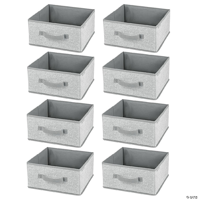 mDesign Soft Fabric Closet Storage Organizer Box, 6 Pack - Gray