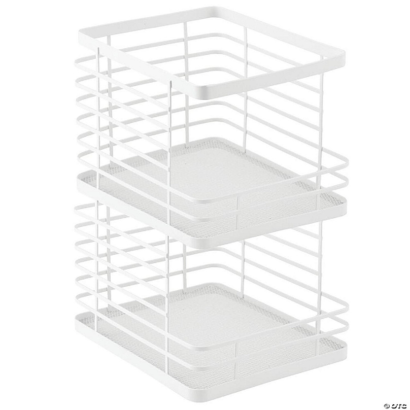 Mdesign Stackable Food Organizer Storage Basket, Open Front - 2 Pack, Matte  White : Target