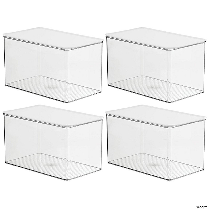 https://s7.orientaltrading.com/is/image/OrientalTrading/FXBanner_808/mdesign-stackable-plastic-bathroom-storage-box-hinge-lid-4-pack-clear-white~14286804.jpg