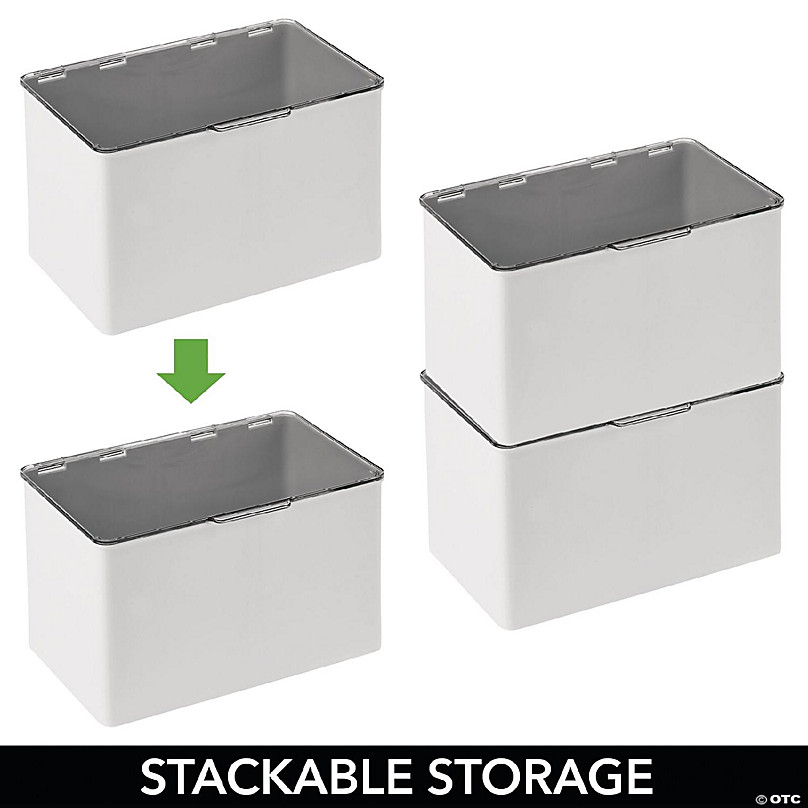 mDesign Stackable Plastic Craft, Sewing Storage Box, 4 Pack + 32