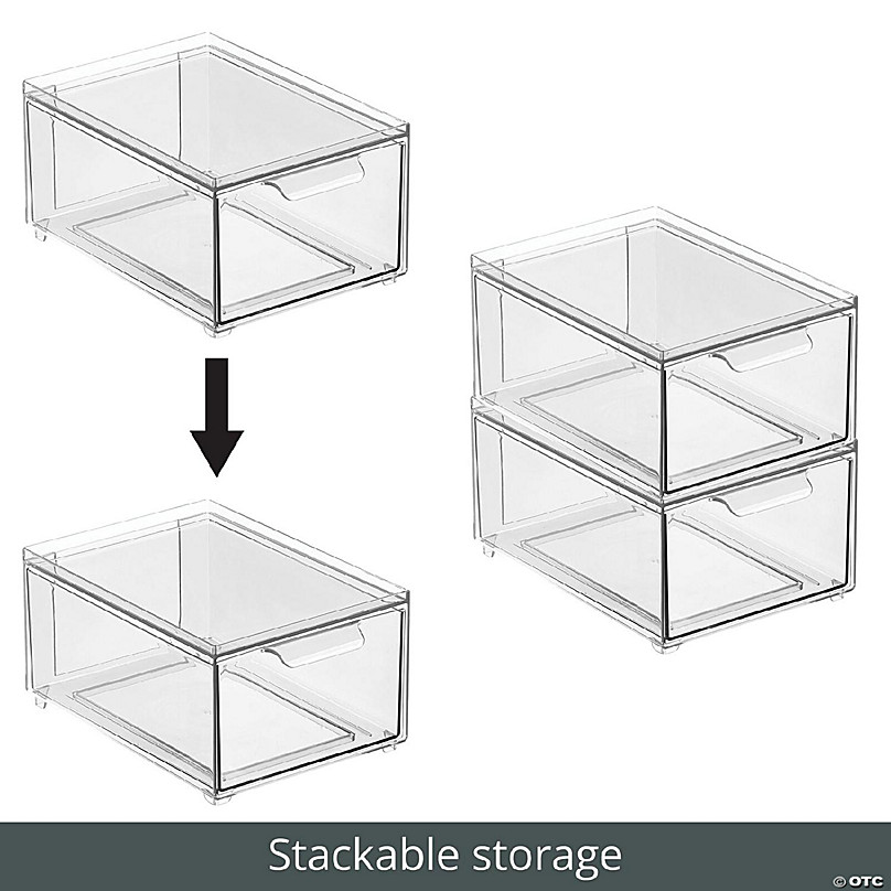 https://s7.orientaltrading.com/is/image/OrientalTrading/FXBanner_808/mdesign-stacking-plastic-storage-kitchen-bin-with-pull-out-drawer-2-pack-clear~14366845-a03.jpg