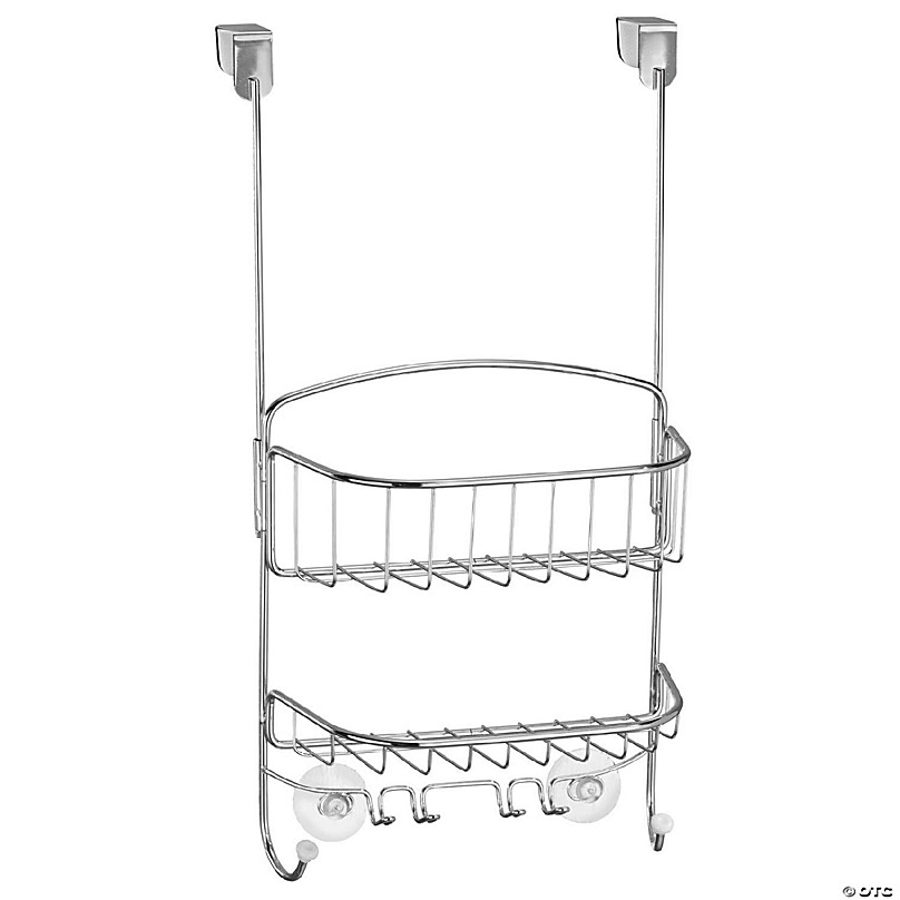 mDesign Steel Shower Caddy Hanging Rack Storage Organizer for Bathroom -  Chrome