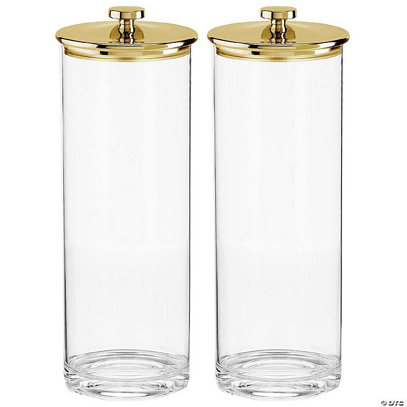 2ct mDesign Tall Kitchen Apothecary Airtight Canister Jars 2 Pack Clear/White