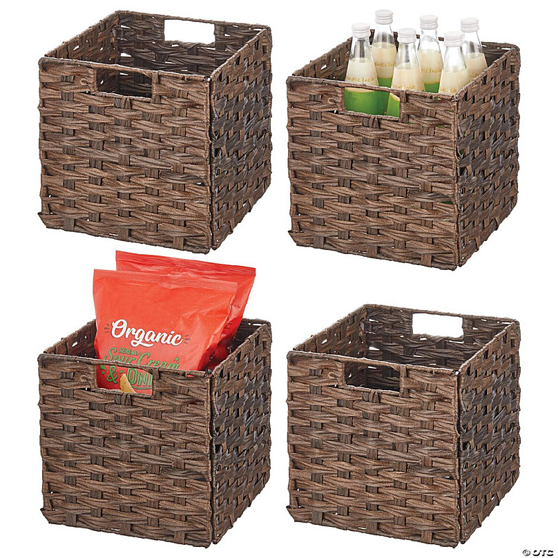 mDesign Metal Farmhouse Kitchen Cabinet Drawer Organizer Basket, 4