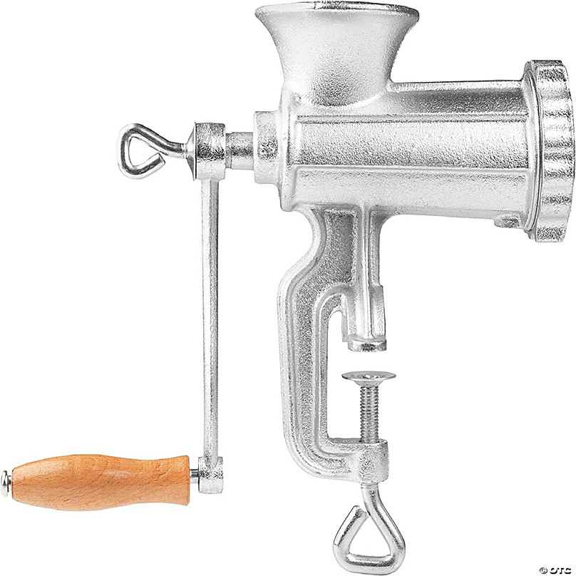 Cast Iron Table Mount Meat Grinder - Manual Mincer Includes Two 3/4  Cutting Disks and Sausage Stuffer Funnel, Heavy Duty- Make Homemade Ground  Beef