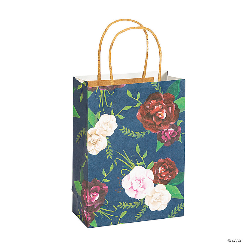 navy floral bag