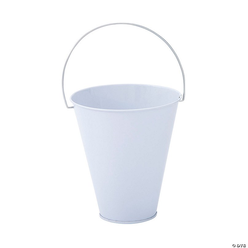 Medium White Metal Pails 12 Pc. Oriental Trading