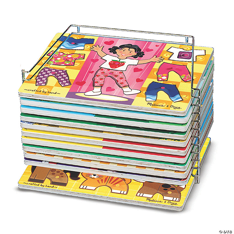 Melissa & Doug Painted Colored Puzzle Storage Case Holds 12
