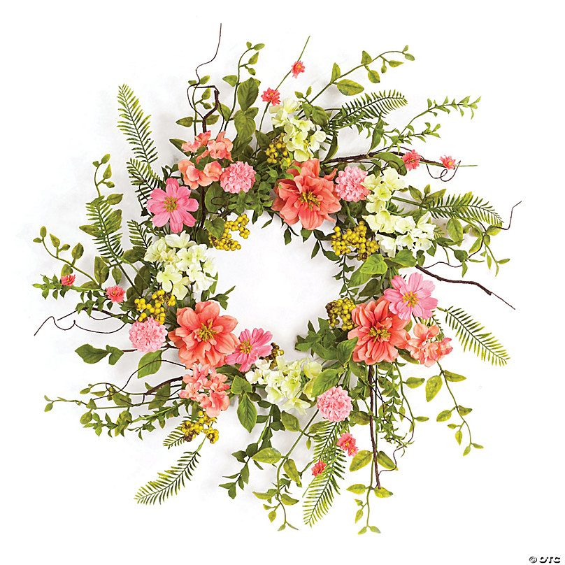 Heart-Shaped Peony Accent Faux Floral Wreath