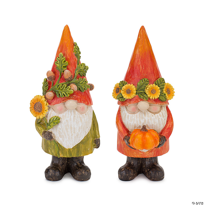 Melrose International Fall Gnome Figurine (Set Of 4) 6In