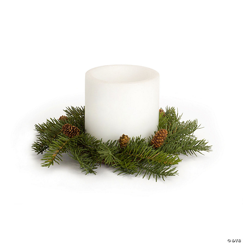 Northlight 32 Iced Leaves and Winter Berries Artificial Christmas Pillar Candle Holder 