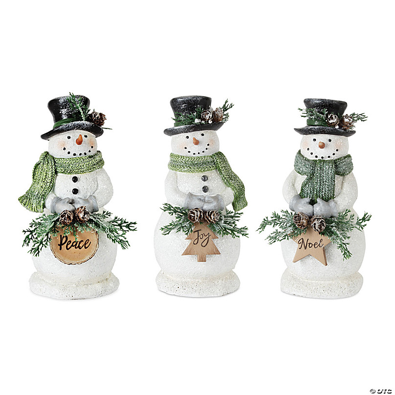 Melrose International Snowman Figurine, 8 Inches (Set of 3)