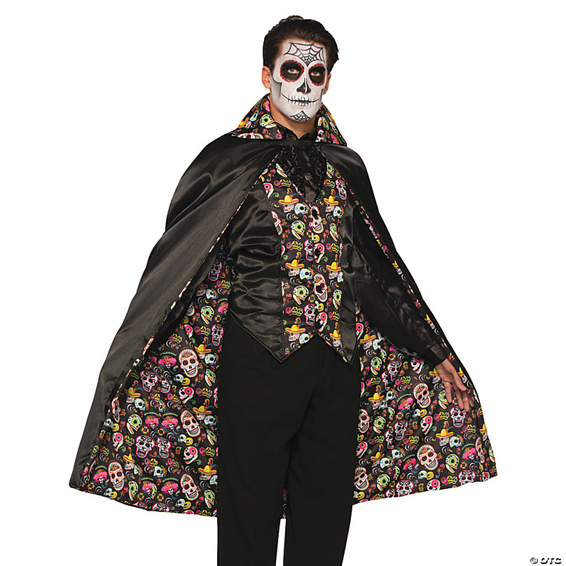 MENS BLACK DAY OF THE DEAD SENOR BONES COSTUME ADULT MEXICO FESTIVAL FANCY DRESS 