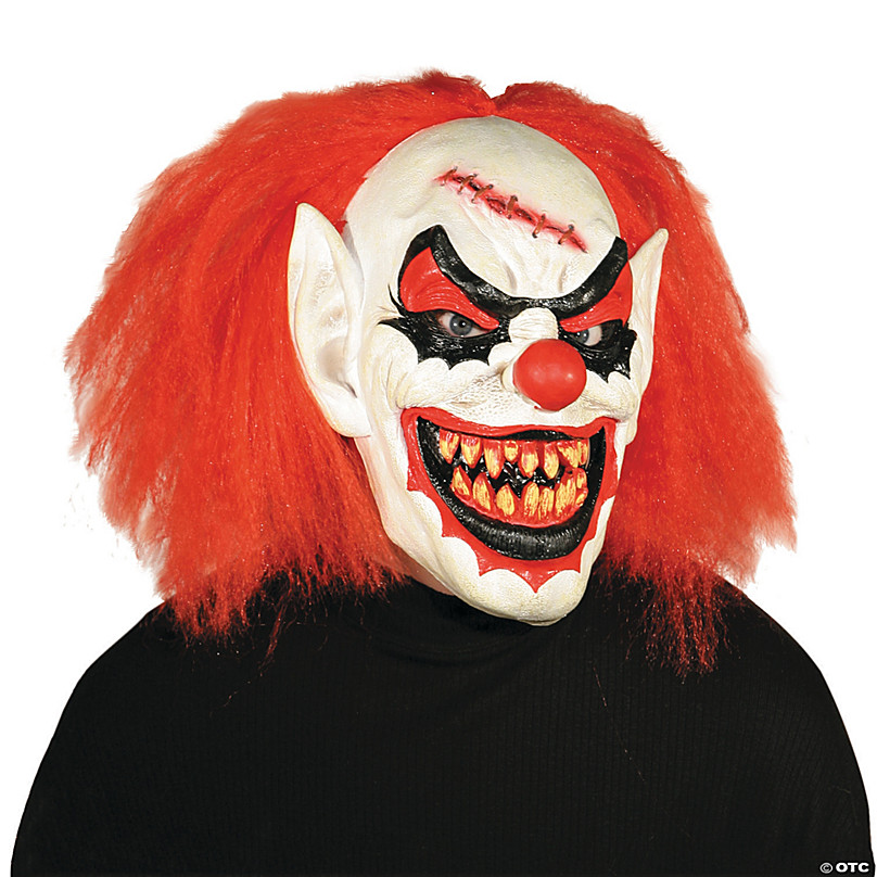 Deluxe Clown face Latex Mask Adult Horror Halloween Haunt Killjoy Twisty 