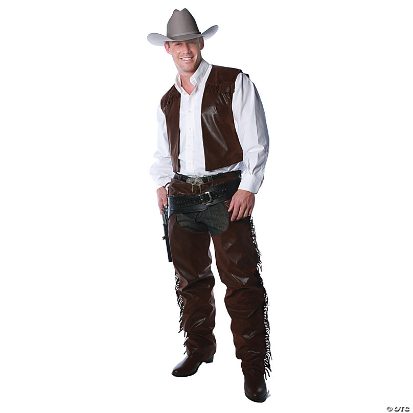 Men's Cowboy Vest And Chaps Costume