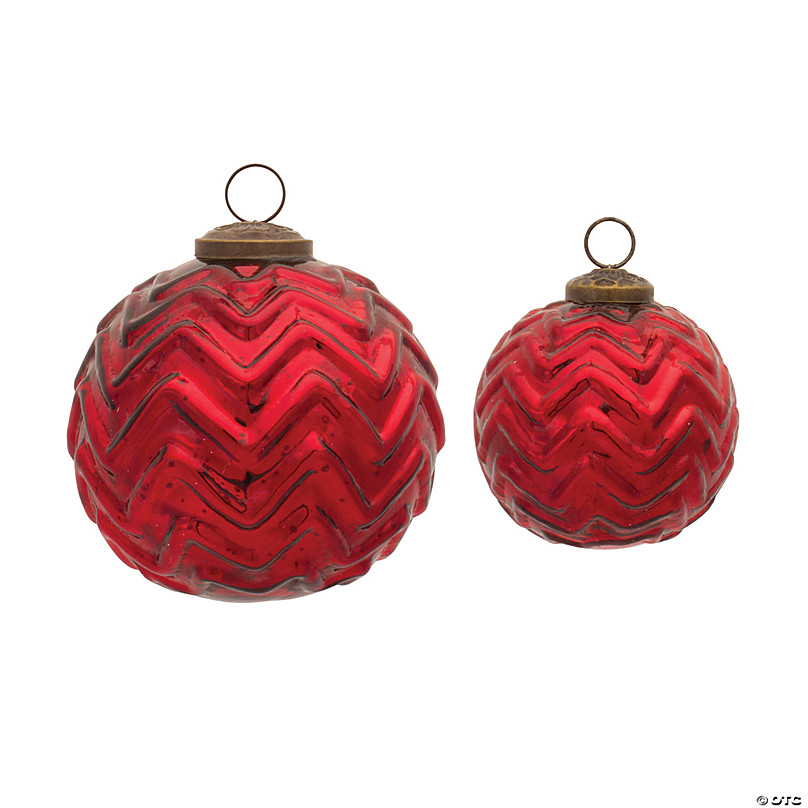 4 Gold/Silver Stripe Mercury Ball Ornament Box - Set of 4 - Decorator's  Warehouse