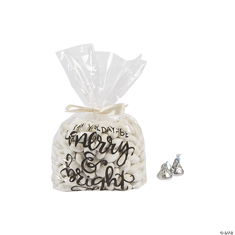 Heart Print Cellophane Bags - 12 Pc.