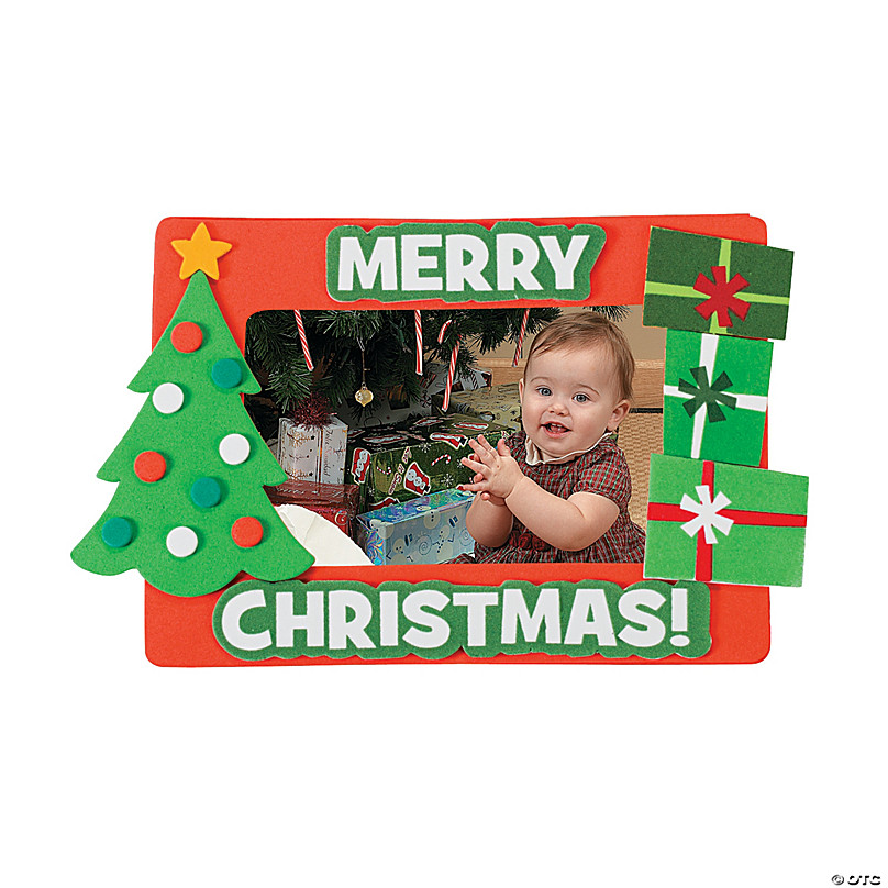 Download Merry Christmas Picture Frame Magnet Craft Kit Oriental Trading PSD Mockup Templates