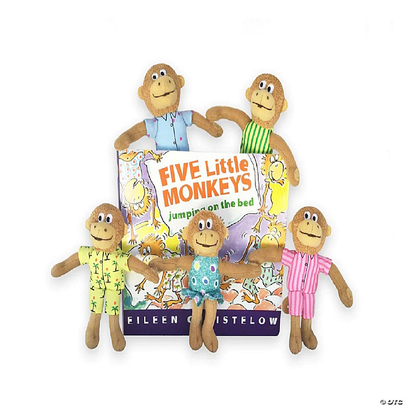 MerryMakers Five Little Monkeys Finger Puppet Playset 5-Inches Each Set of 5 