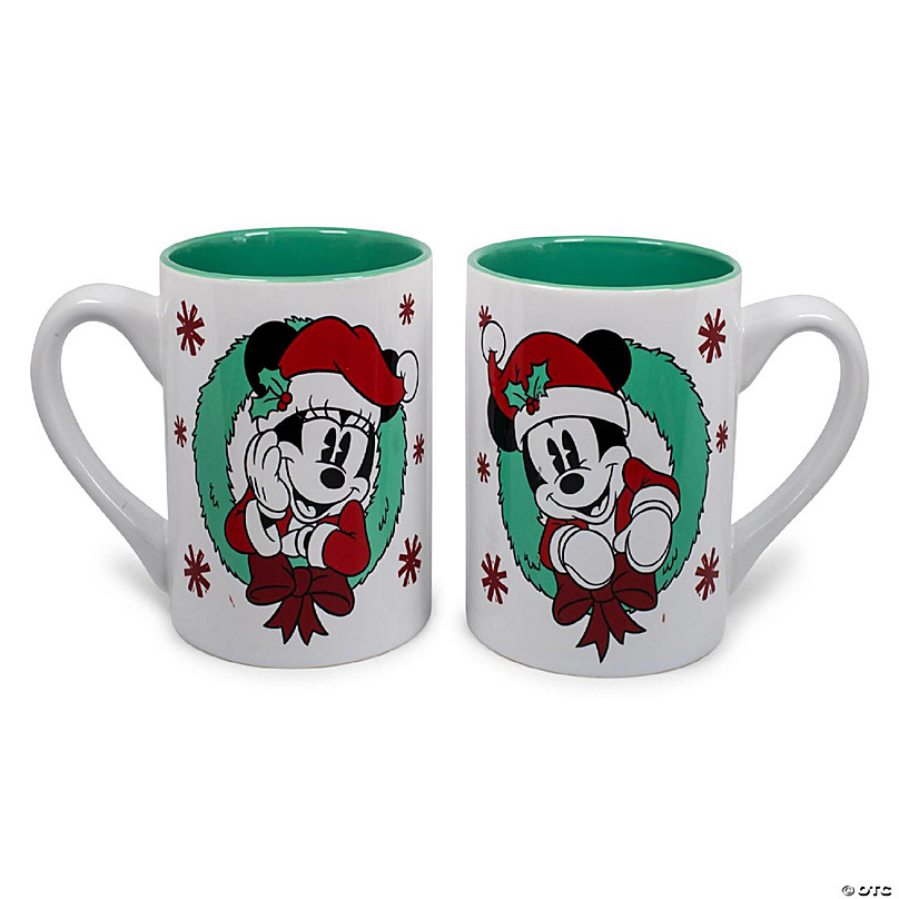 Disney Mickey and Minnie Classic Allover Faces Ceramic Mugs Set of