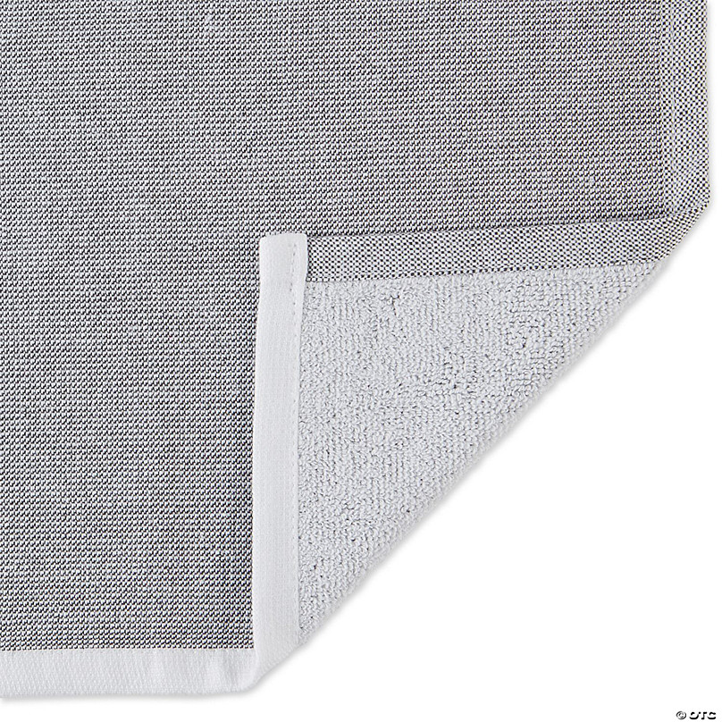Set of 3 Mineral Gray French Terry Chambray Solid Dish Towel, 28