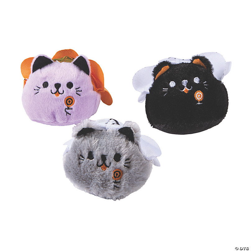 Mini Halloween Stuffed Cats in Ghost Costumes - 12 Pc. | Oriental Trading