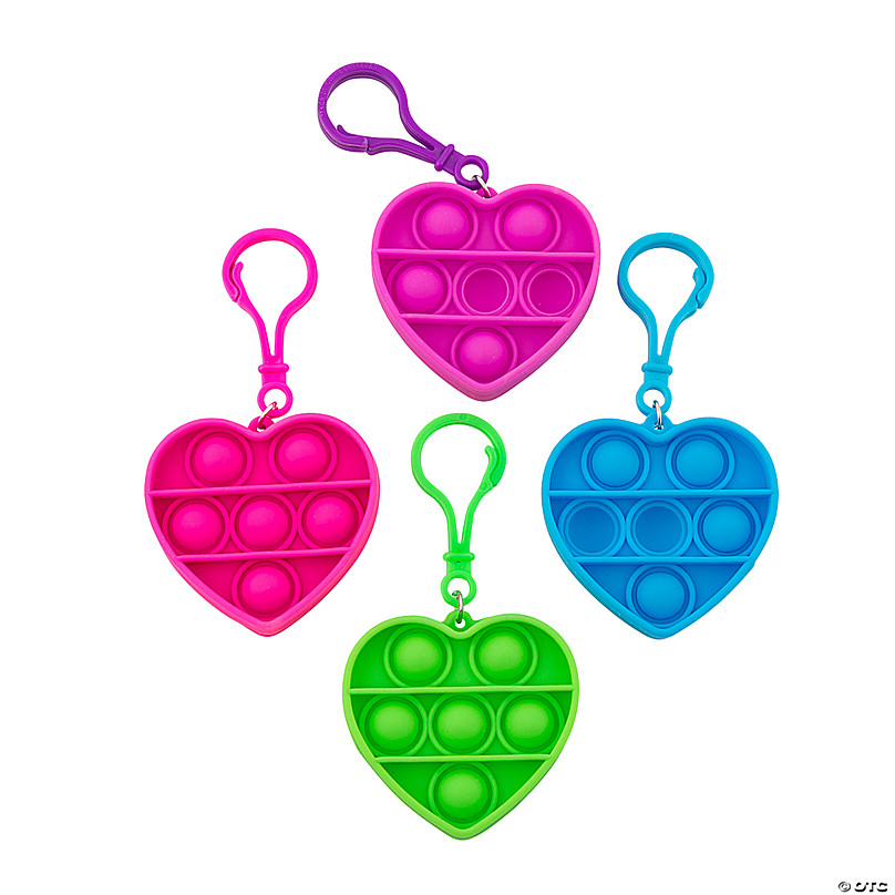 GetUSCart- 24 Pack Pop Heart Square Keychain It Heart Fidget Toy Kids Party  Favors Classroom Prizes Its Push Pops Heart Keychains Bulk Mini Heart Pops  Toys for Bos Girls Valentines Day Gifts