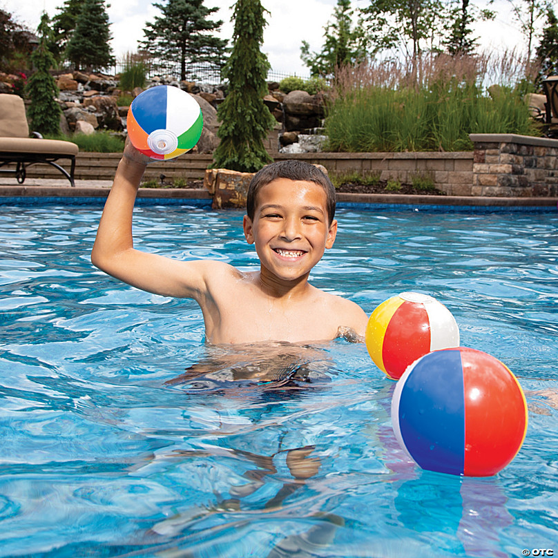 Inflatable 12 Classic Large Beach Balls - 12 Pc.