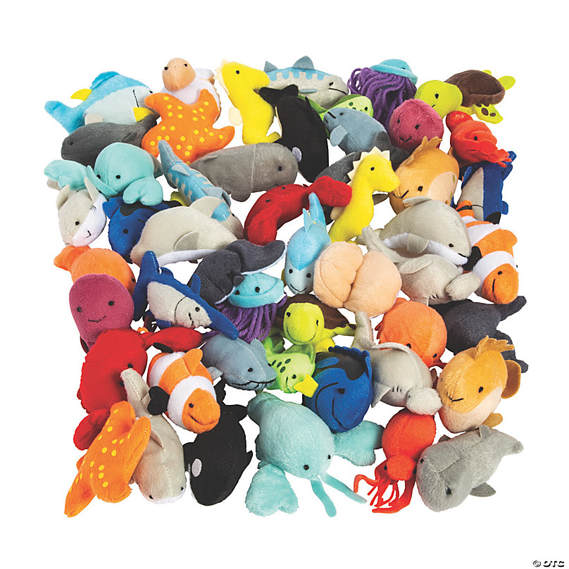 Rhode Island Novelty Sea Life Plush Toys 3-Inches 48-Pack