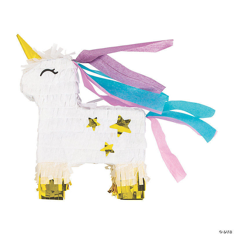 Mini Unicorn Piñata Decorations - 3 Pc.