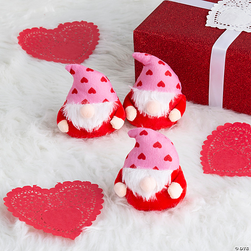 Mini Valentine's Day Stuffed Conversation Hearts - 12 Pc.
