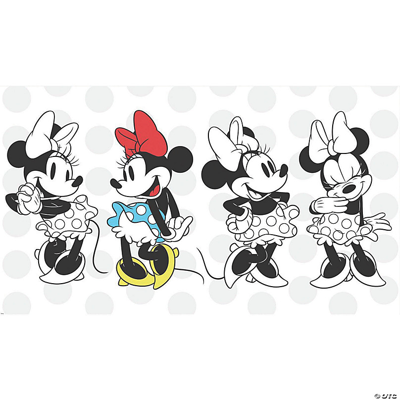 Download Minnie Rocks The Dots Prepasted Wallpaper Mural Oriental Trading