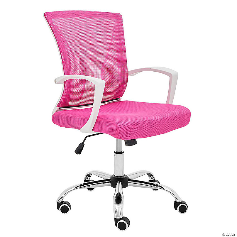 white pink office chair