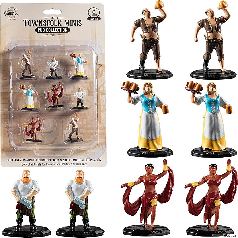 DND Miniatures- 28 Mini Figures - All Unique Designs - 1 Hex-Sized for D&D Dungeons and Dragons, Pathfinder, and All RPG Tabletop Games- Features