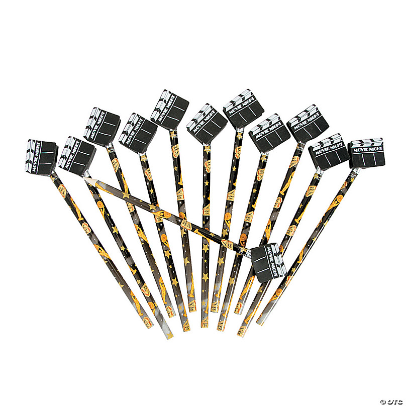 Movie Night Pencils with Erasers - 12 Pc.