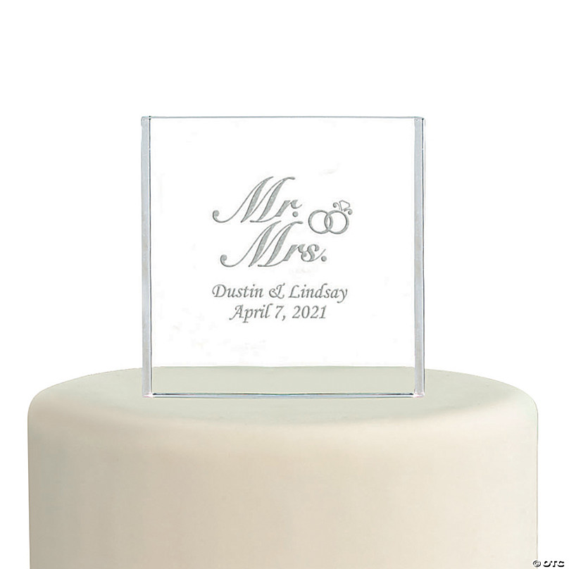 Anniversary Acrylic Cake Topper Keepsake Ref 3 Personalised Mr & Mrs Wedding 