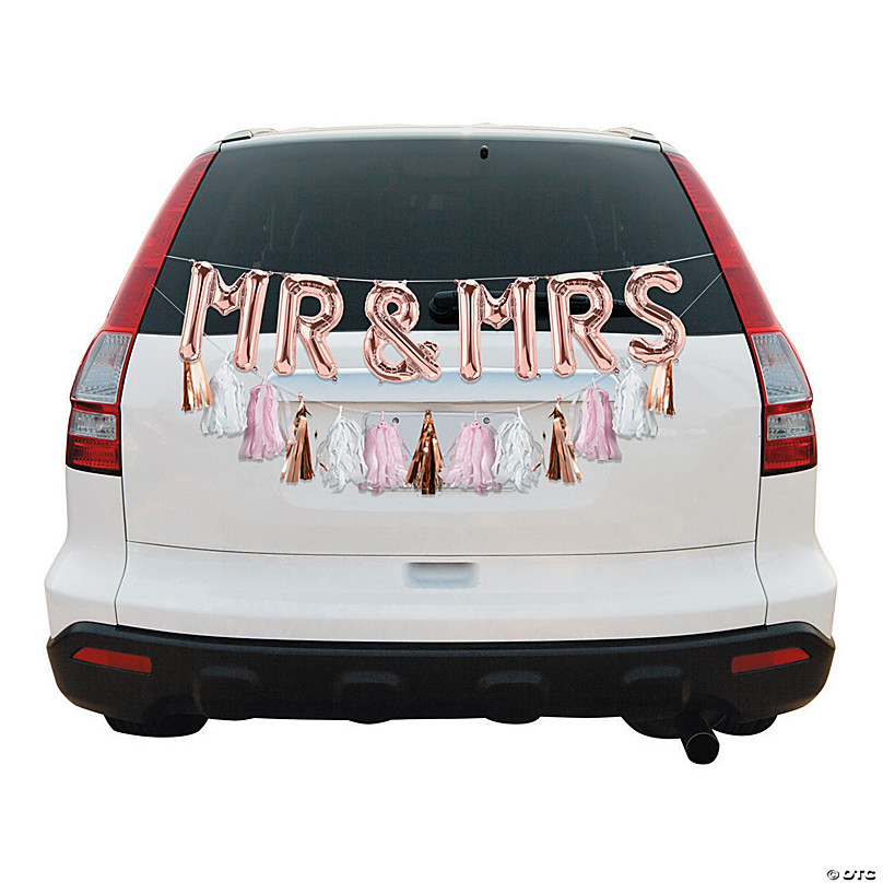 Rose Gold Wedding Car Decor, Just Married, Car Decorations WED9942 