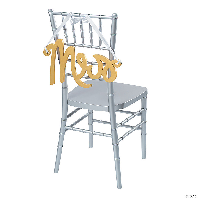 Mrs. Gold Calligraphy Chair Sign