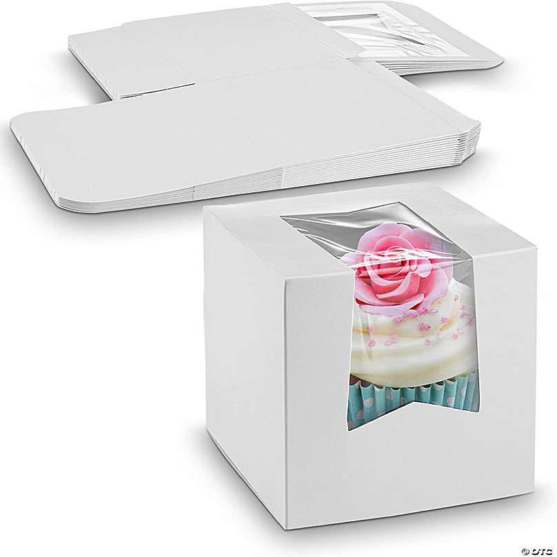 10 Pcs Plastic Individual Cupcake Containers Clear Cupcake Boxes