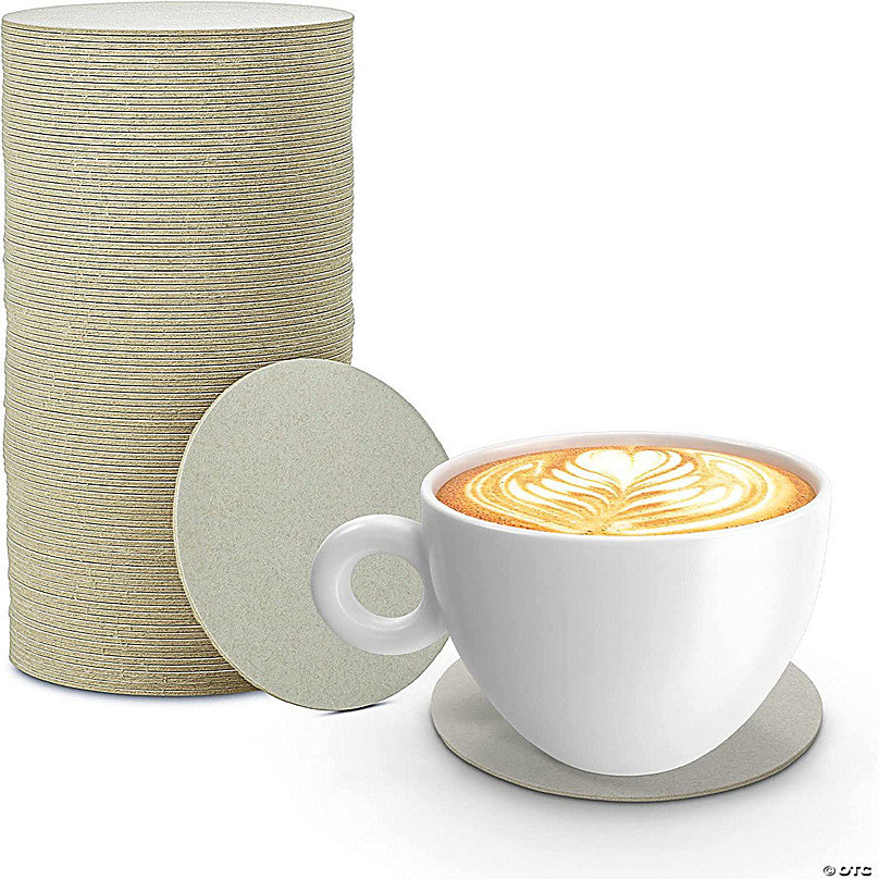 MT Products 4 White Square Cup Coasters / Beverage Coasters - Pack of 125