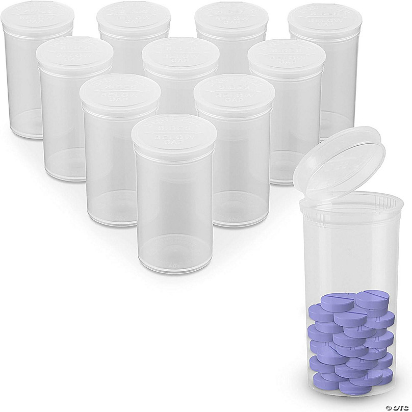 50 Pack Empty Pill Bottles with Caps for Prescription Medication
