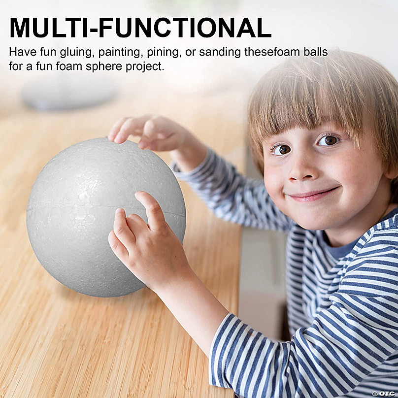 MT Products 8 White Foam Balls for Crafts - Pack of 2