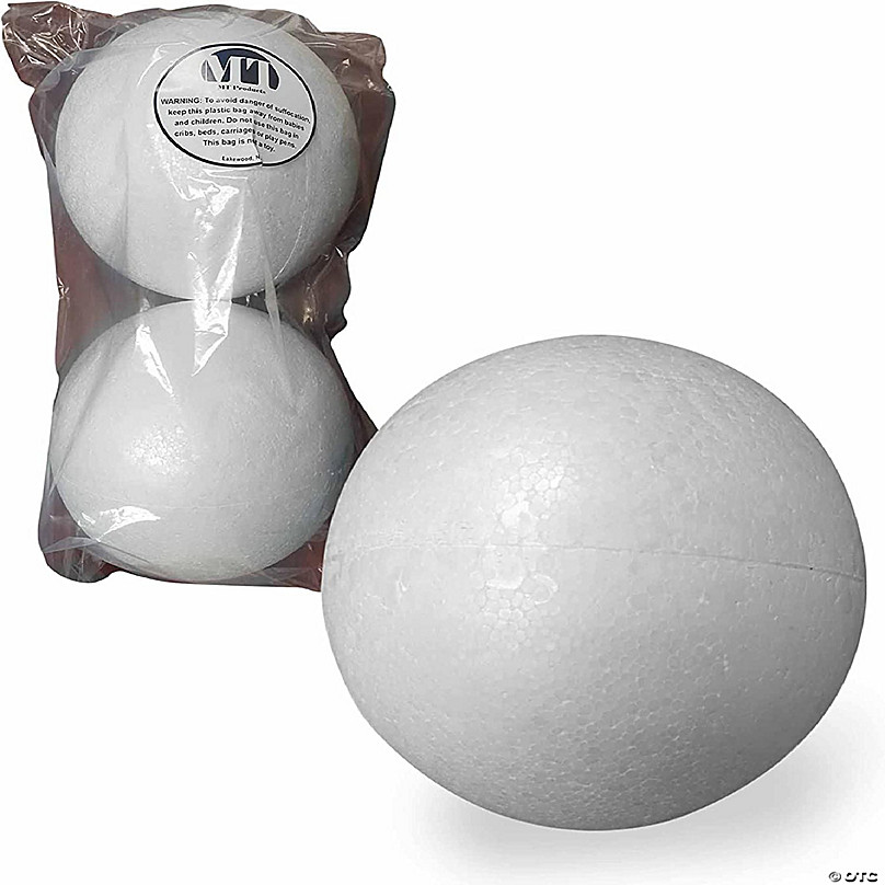 MT Products 2.5 White Polystyrene Foam Balls for Crafts - Pack of