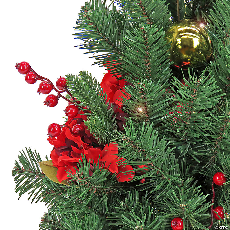 36 Christmas Be Merry Decorated Gold Table Top Tree in Pot, 35 Warm W –  National Tree Company