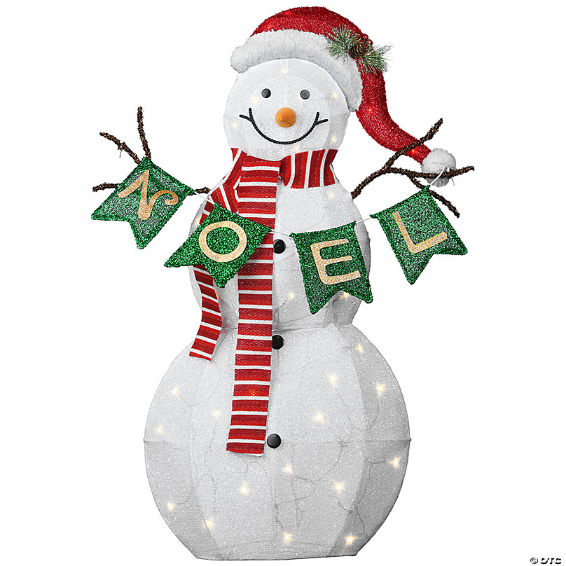 National Tree Company 37 Pre-Lit Snowman with NOEL Sign