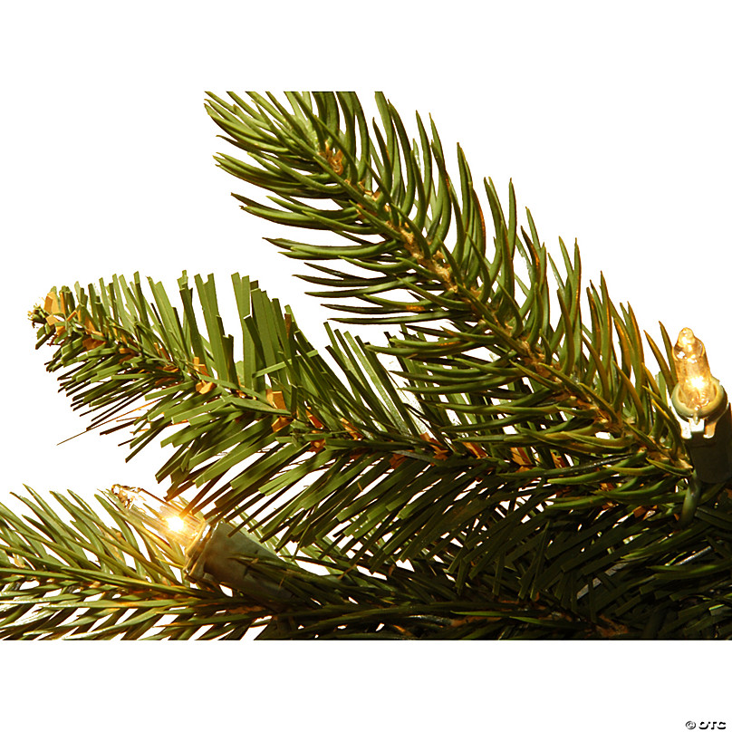 National Tree Company 6.5 ft. Grand Fir Pencil Slim Tree with Clear ...