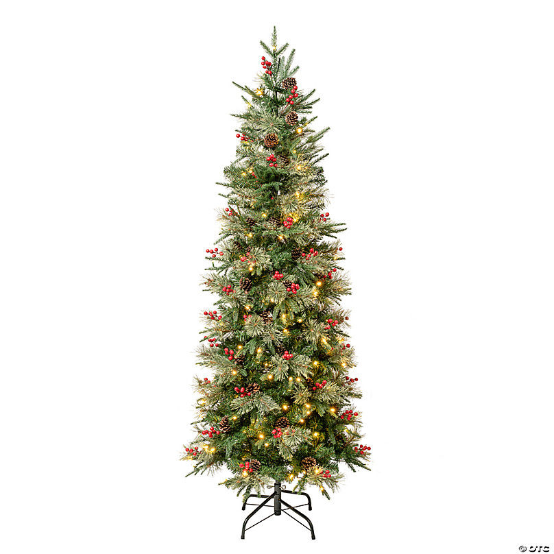 Luxury Christmas Tree Frosted Pine Cone Red Berries Xmas Tree Candy Cane  4/5/6Ft