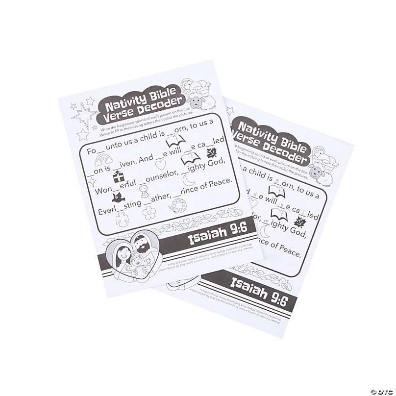 Nativity Bible Verse Decoder Activity Books 12 Pc. Oriental Trading